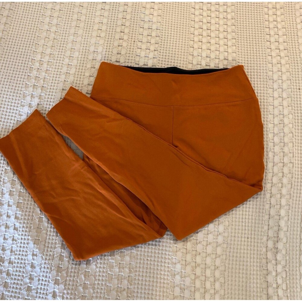 Liz Claiborne Athletic Leggings‎ Size Large Burnt Orange Super Soft Athleisure
